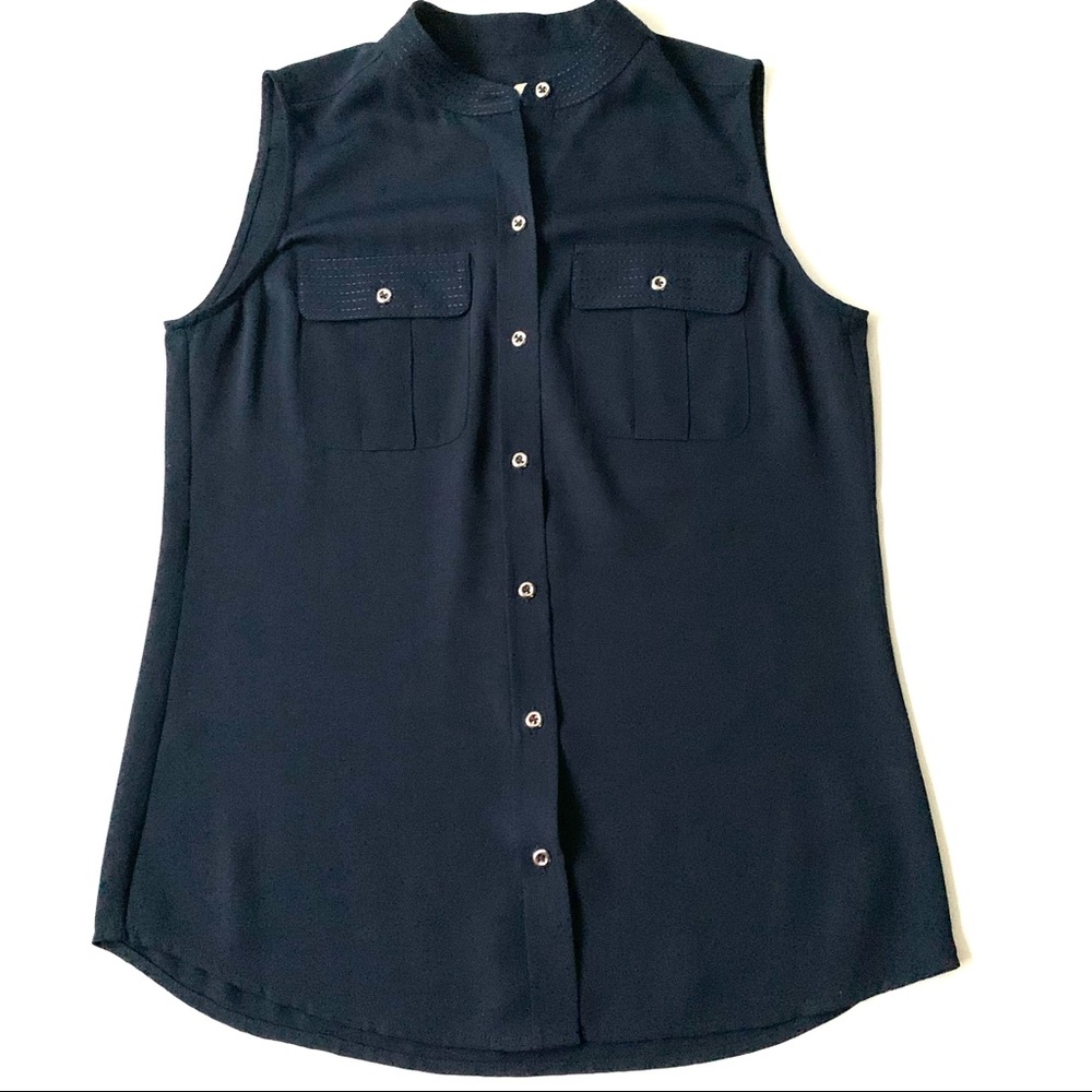 Banana Republic Navy Blue Sleeveless blouse